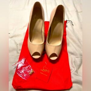 Christian Louboutin Peep Toe Leather Pumps